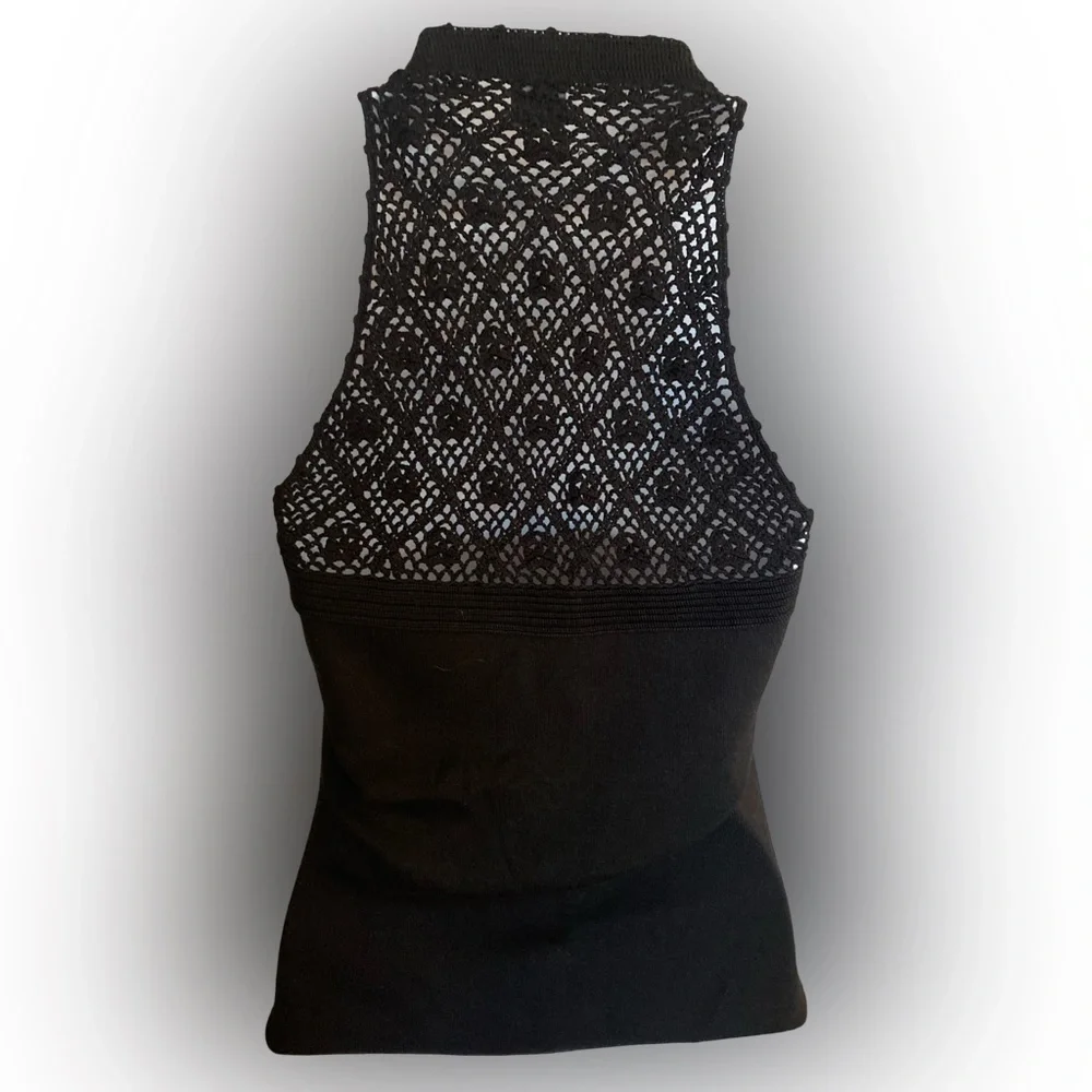 Ann Taylor Knit sleeveless Sweater - S black , cotton spandex